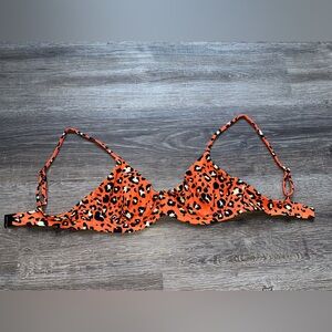 Blackbough Vibrant Orange Leopard Bikini Top